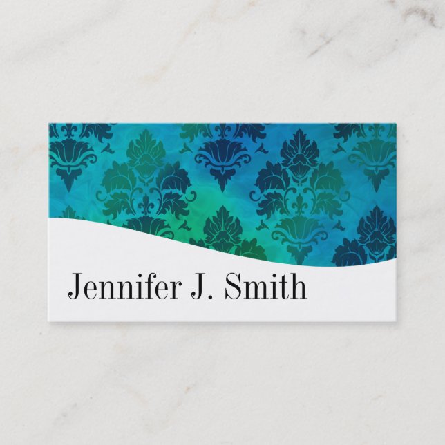 Modern Professional Blue & White Business Cards (Front)