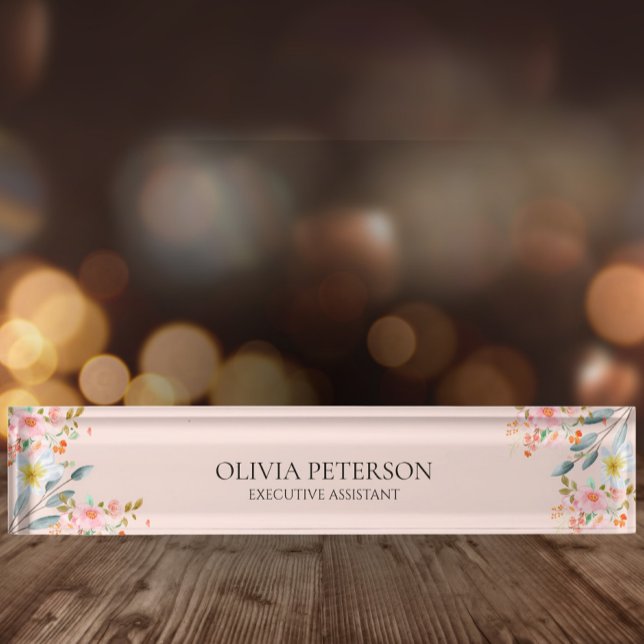 Modern Professional  Boho Blooms  Nameplate (Creator Uploaded)
