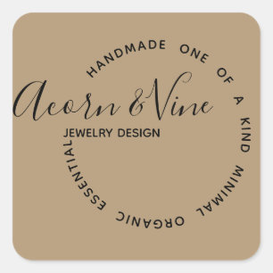 Modern Professional Branding Design Kraft Colour Square Sticker