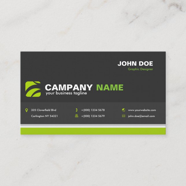 Modern Professional Business Card in Dark Gray (Front)