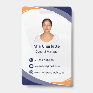 Modern Professional Business Card with Photo ID Badge