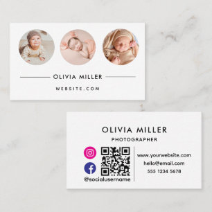 Modern Professional Business Card with QR Code