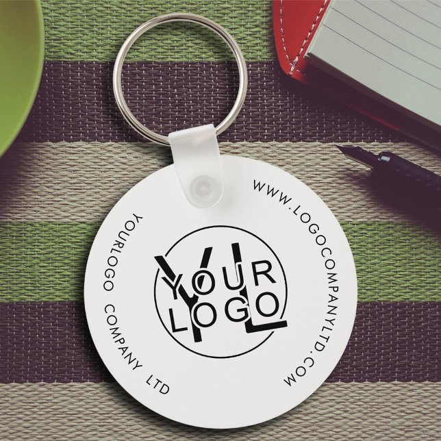 Modern Professional Business Company Black Logo Key Ring (Creator Uploaded)
