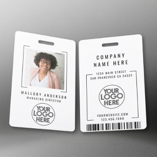 Modern Professional Business Company Custom Logo ID Badge