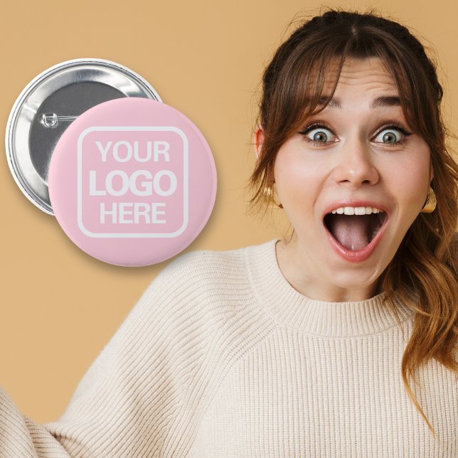 Modern Professional Business Logo Pink 6 Cm Round Badge (Creator Uploaded)
