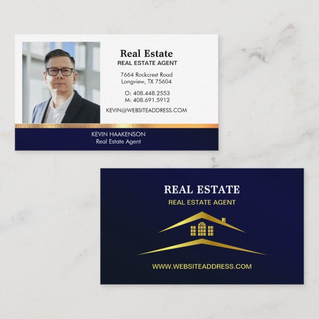 Modern Professional Business Photo Portrait & Logo Calling Card (Front/Back)