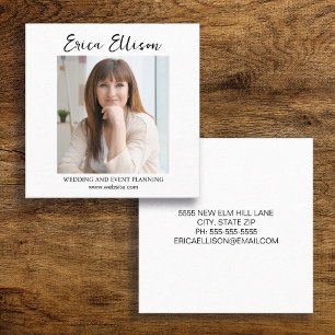 Modern Professional Business Photo Square Business Card