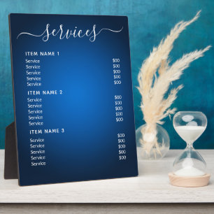 Modern Professional Business Price List Plaque