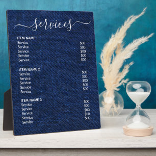 Modern Professional Business Price List Plaque