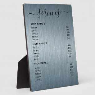 Modern Professional Business Price List Plaque