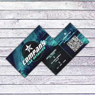 Modern professional car detailing logo business card