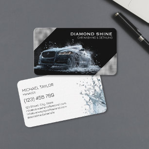 Modern Professional Car Detailing Washing Cleaning Business Card