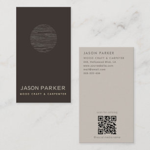 Modern professional carpenter Qr code  Business Card