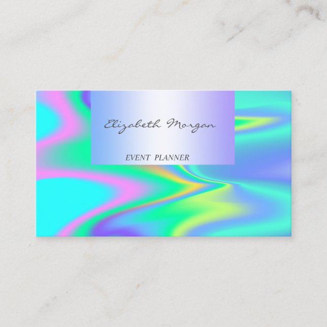 Modern Professional Charming Holographic Business Card (Front)