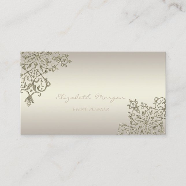 Modern Professional Charming  Luminous,Lace Business Card (Front)