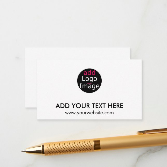 Modern Professional Chic Custom Brand White Enclosure Card (Front/Back In Situ)