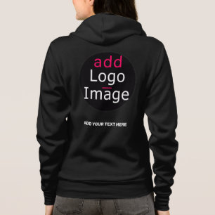 Modern Professional Chic Custom Branding Black Hoodie