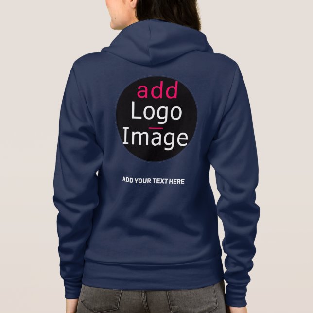 Modern Professional Chic Custom Branding Blue Hoodie (Back)
