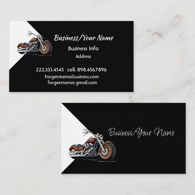 Modern Professional Classic Motorcycle  Business Card (Front/Back)