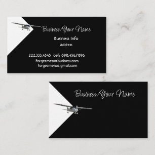 Modern Professional Classic Private Plane Flying Business Card