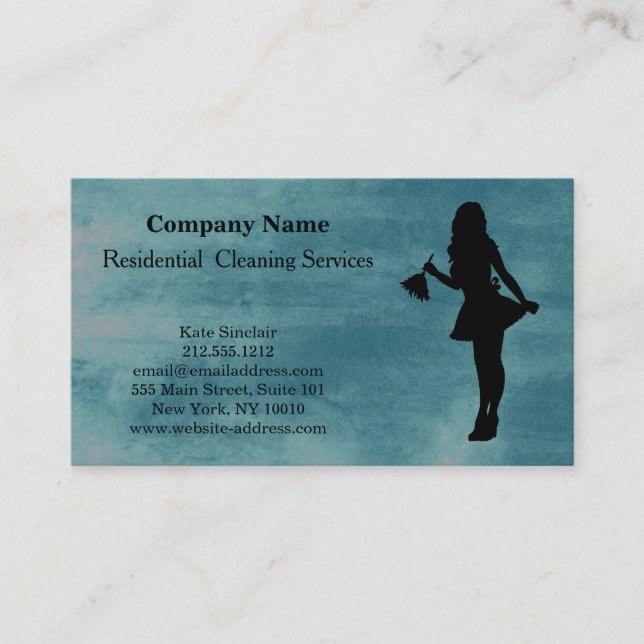 Modern Professional Cleaning Service Business Card (Front)