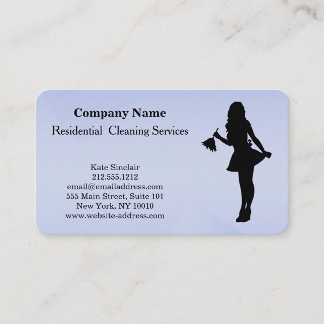 Modern Professional Cleaning Service Business Card (Front)
