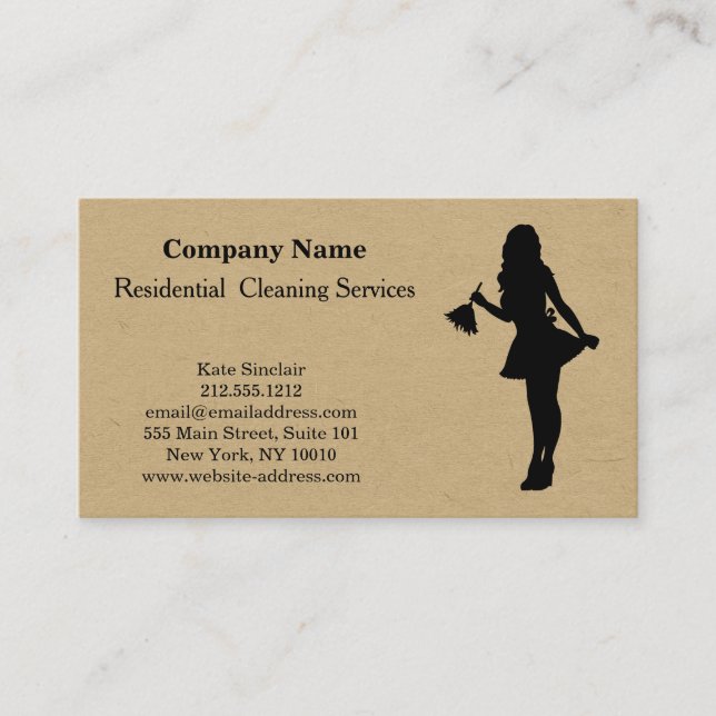 Modern Professional Cleaning Service Business Card (Front)