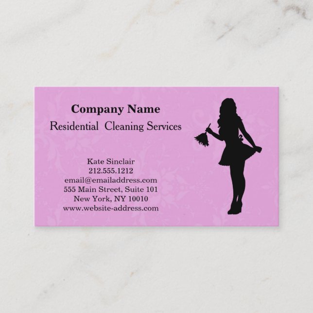 Modern Professional Cleaning Service Business Card (Front)
