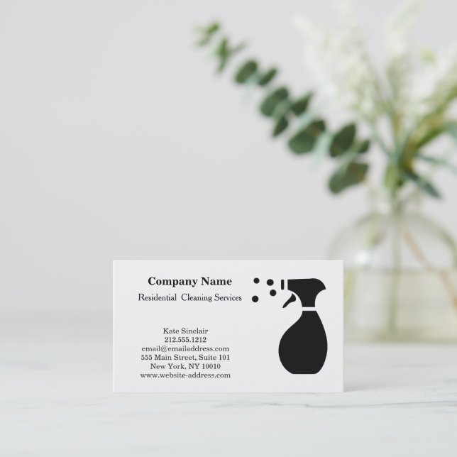 Modern Professional Cleaning Service Business Card (Standing Front)