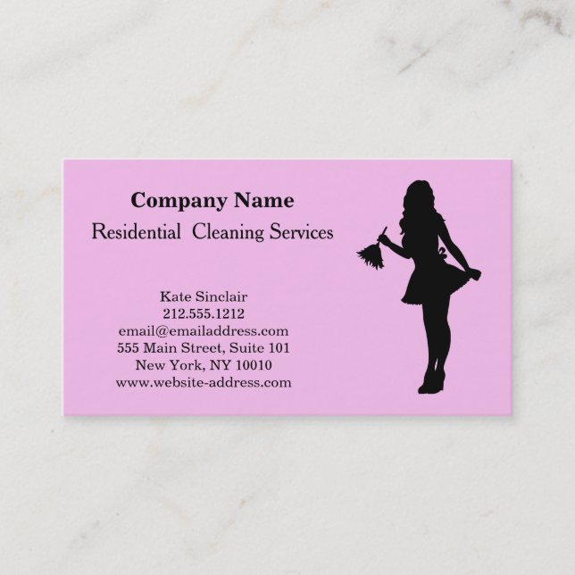 Modern Professional Cleaning Service Business Card (Front)