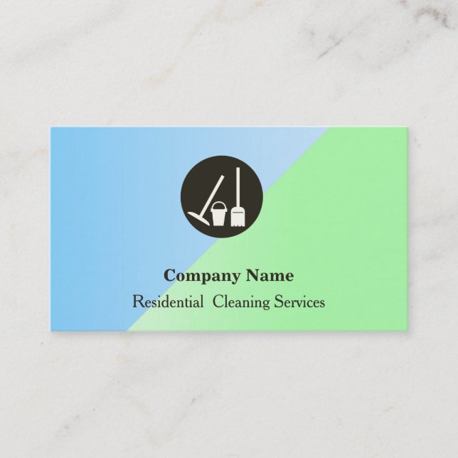 Modern Professional Cleaning Service Business Card (Front)