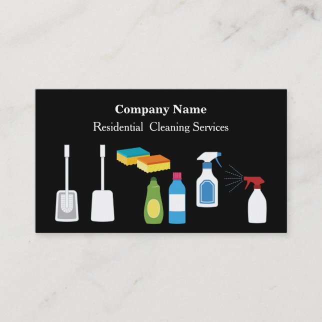 Modern Professional Cleaning Service Business Card (Front)