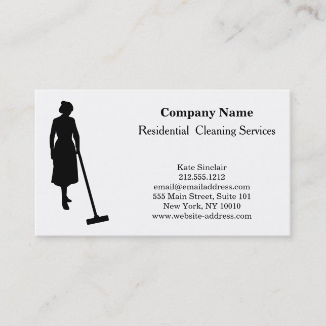 Modern Professional Cleaning Service Business Card (Front)