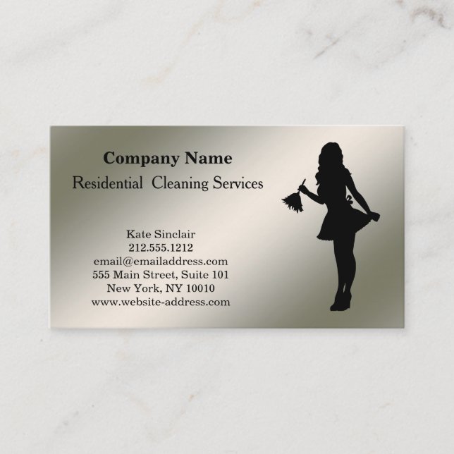Modern Professional Cleaning Service Business Card (Front)