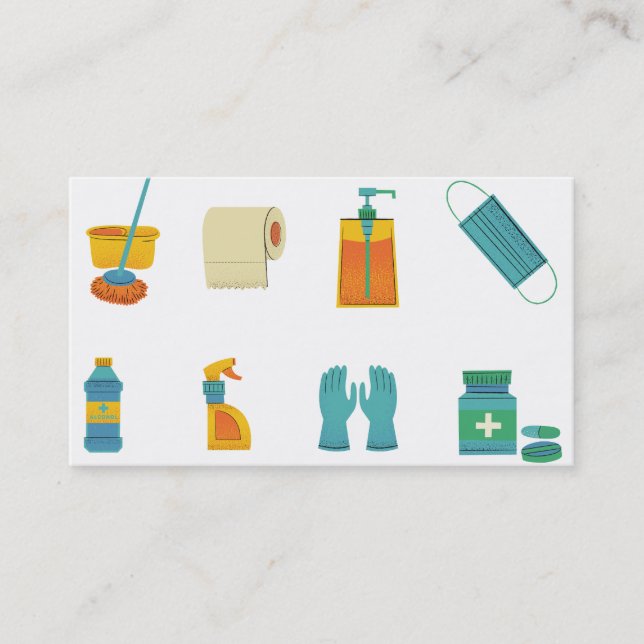 Modern Professional Cleaning Service Business Card (Front)
