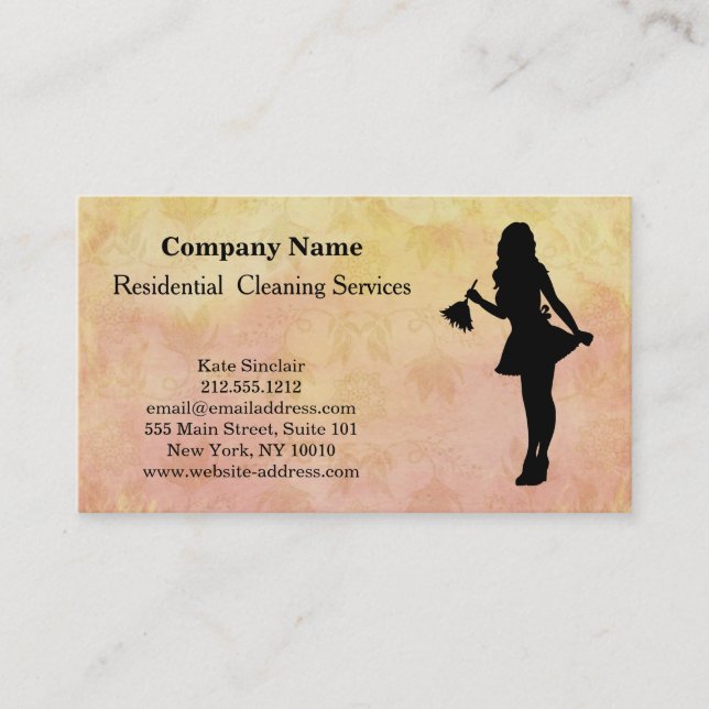 Modern Professional Cleaning Service Business Card (Front)