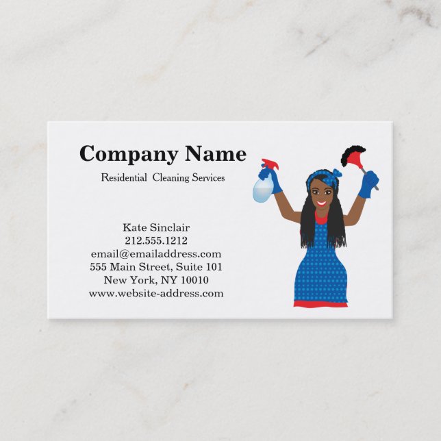 Modern Professional Cleaning Service Business Card (Front)