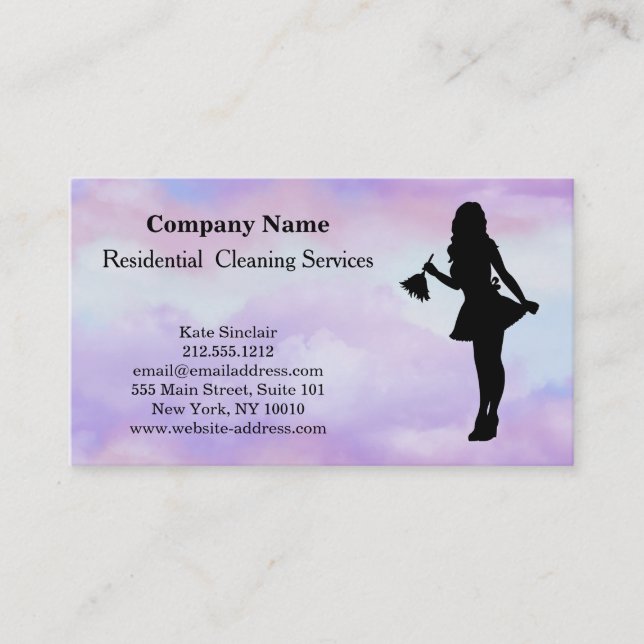 Modern Professional Cleaning Service Business Card (Front)