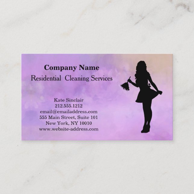 Modern Professional Cleaning Service Business Card (Front)