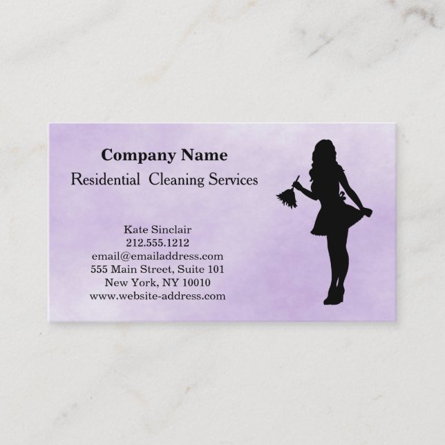 Modern Professional Cleaning Service Business Card (Front)