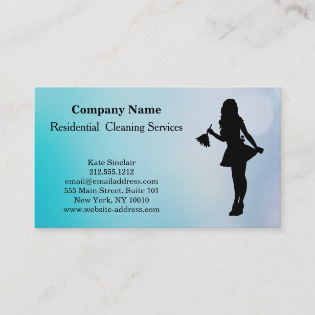 Modern Professional Cleaning Service Business Card (Front)