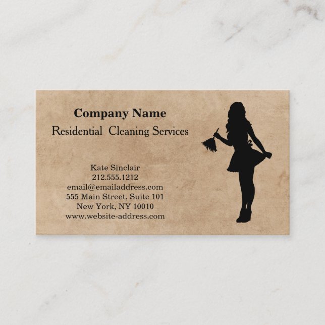 Modern Professional Cleaning Service Business Card (Front)