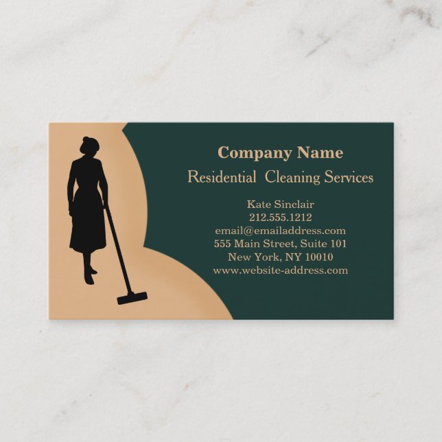 Modern Professional Cleaning Service Business Card (Front)