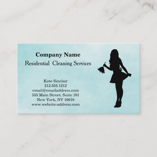 Modern Professional Cleaning Service Business Card (Front)