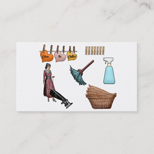 Modern Professional Cleaning Service Business Card (Front)