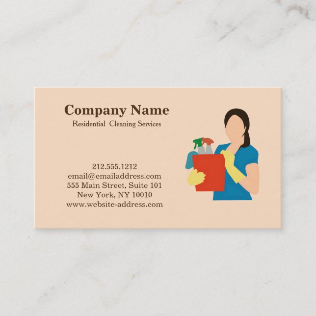 Modern Professional Cleaning Service Business Card (Front)