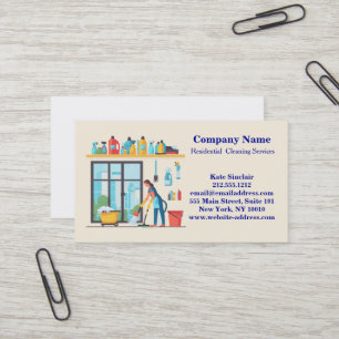 Modern Professional Cleaning Service Business Card