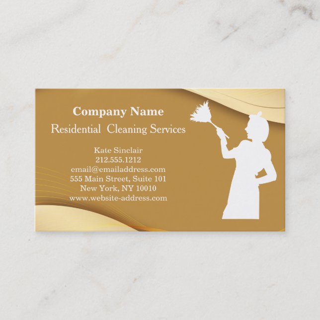 Modern Professional Cleaning Service Business Card (Front)