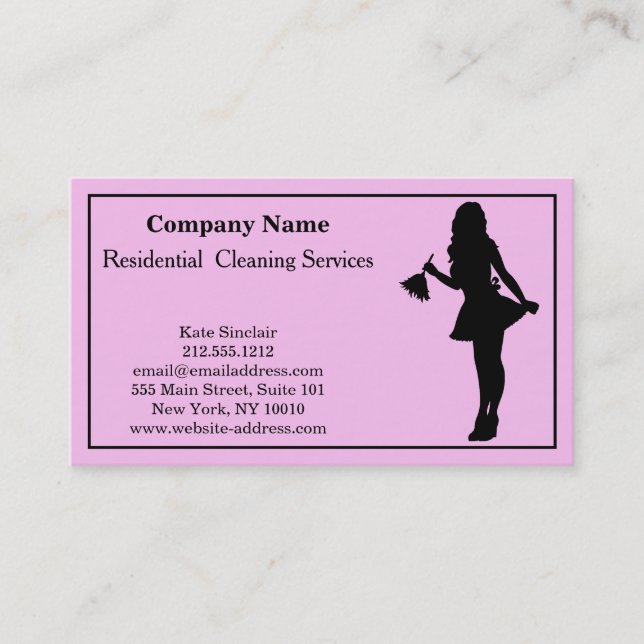 Modern Professional Cleaning Service Business Card (Front)