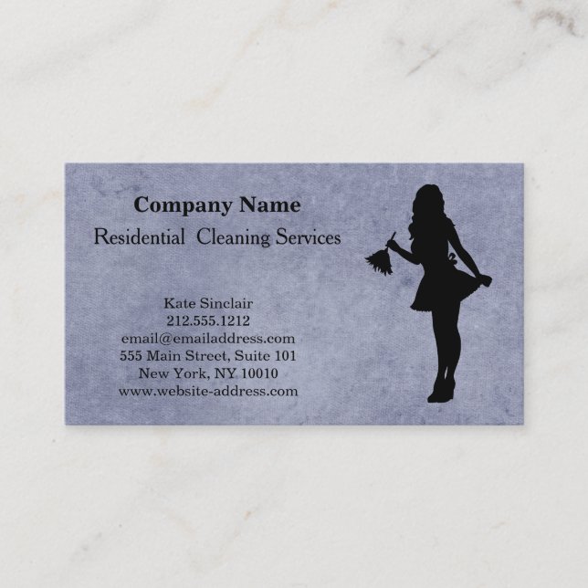 Modern Professional Cleaning Service Business Card (Front)